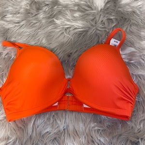 orange shade and shore bathing suit top